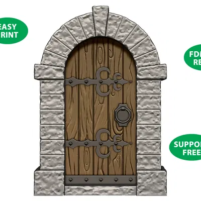 Cổng Lâu Đài và Viền Đá - In 3D Địa Hình Trung Cổ