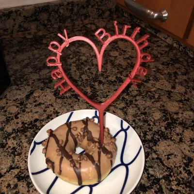 Chữ "Happy Birthday" Hình Trái Tim Cắm Bánh Kem