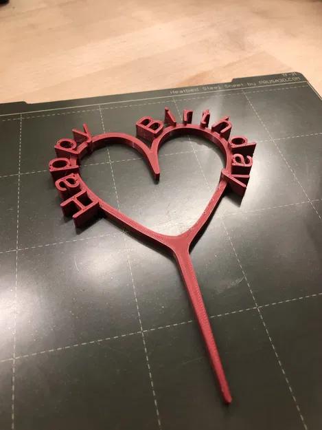 Chữ "Happy Birthday" Hình Trái Tim Cắm Bánh Kem - Image 3