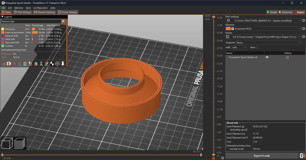 Adapter Chồng Cuộn Prusament, Parametric - Image 4