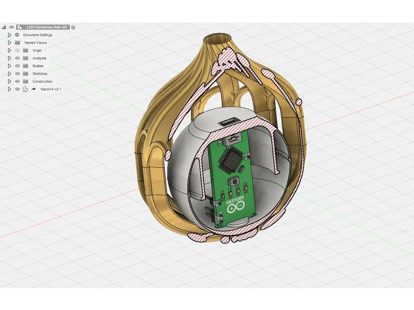Quả cầu Giáng sinh LED tự in 3D điều khiển bằng Arduino - Image 4