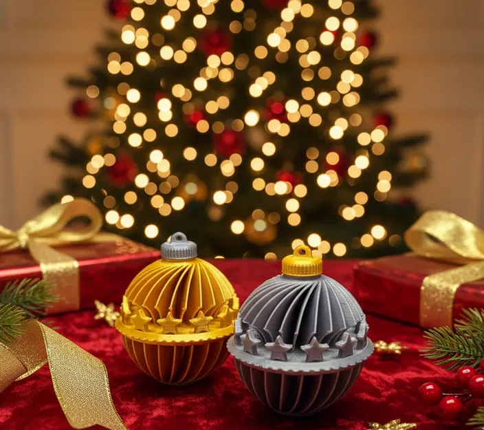 Quả Châu Trang Trí Cây Thông Noel HÌNH NGÔI SAO TRỤ (65mm tròn) có Nắp - Image 1