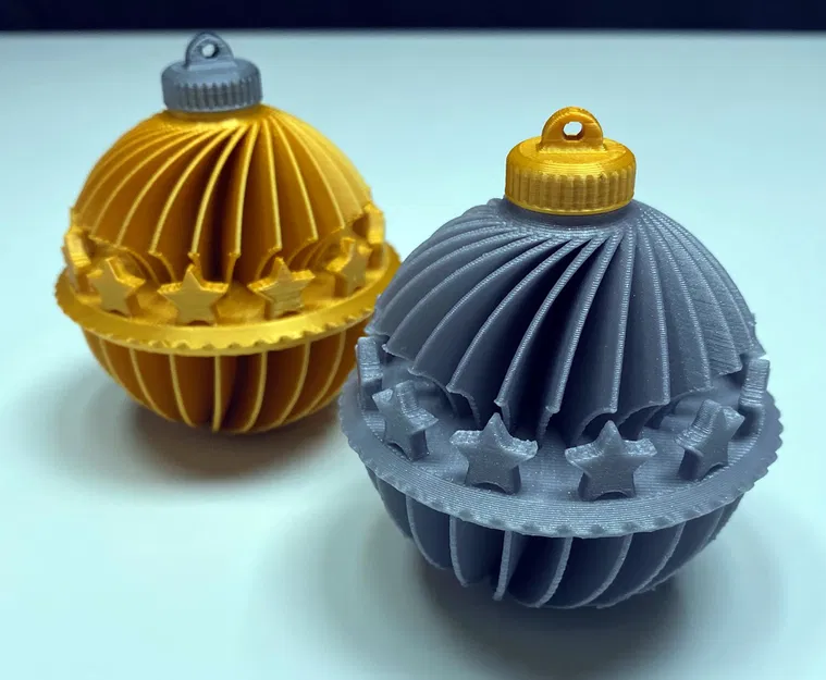 Quả Châu Trang Trí Cây Thông Noel HÌNH NGÔI SAO TRỤ (65mm tròn) có Nắp - Image 2