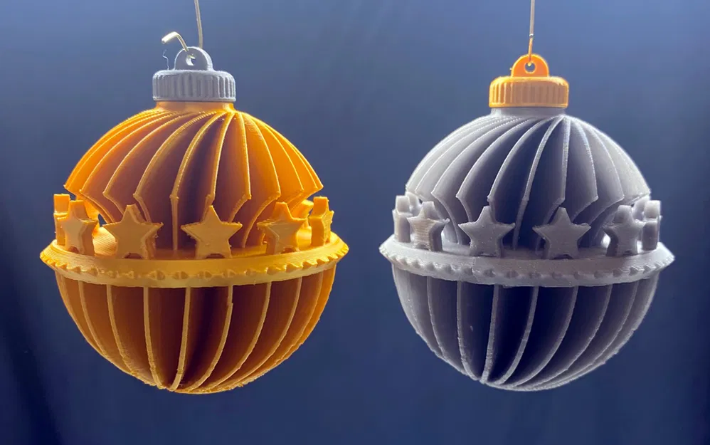 Quả Châu Trang Trí Cây Thông Noel HÌNH NGÔI SAO TRỤ (65mm tròn) có Nắp - Image 3