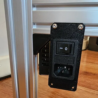 Giá đỡ và nắp ổ cắm điện IEC C14 cho thanh nhôm định hình 2020 hoặc 2040