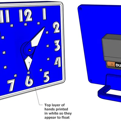 Đồng hồ vuông kim "lơ lửng"