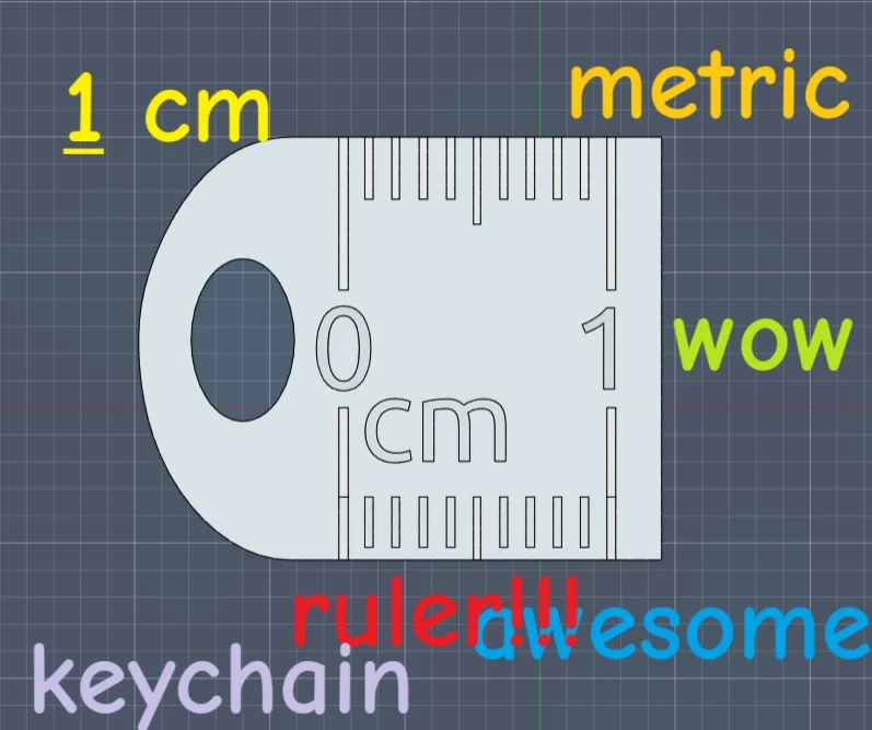 Thước Kẻ 1 CM - Móc Khóa