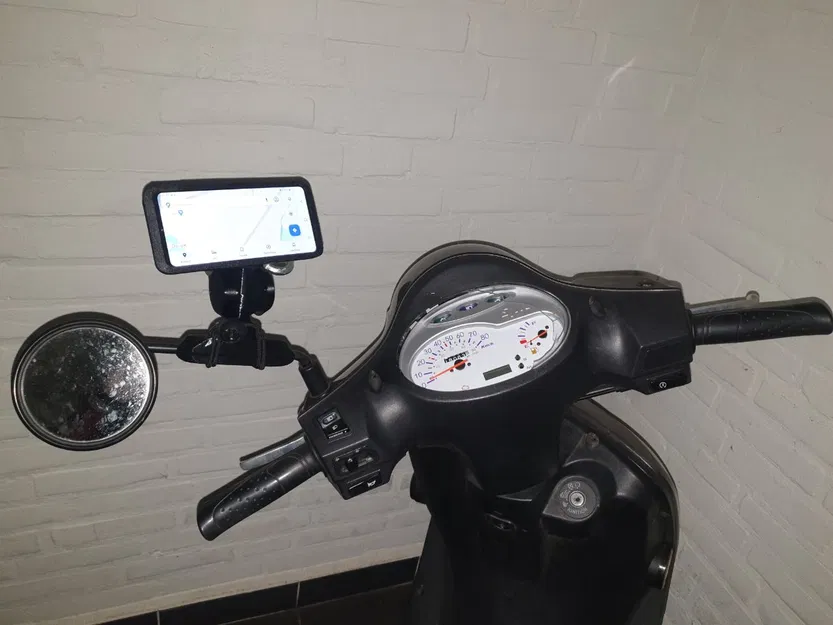 Điện thoại gắn kiếng chiếu hậu xe máy - Image 1