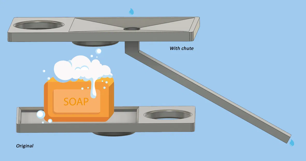 Phần nối thêm đế đựng xà bông & ly cho đế cũ (parametric) - Image 1