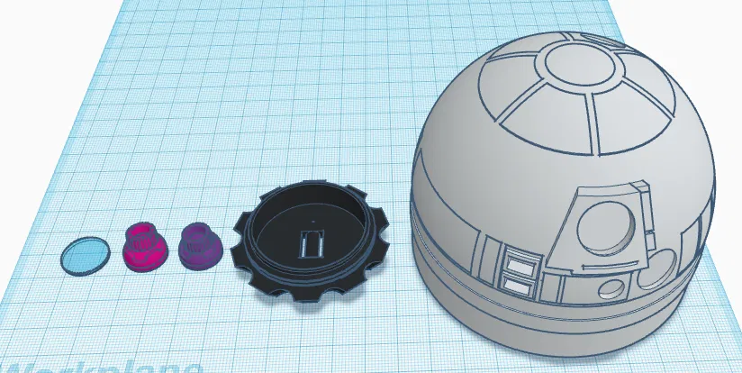 Estes 1301 R2-D2 Robot Hero Rocket - Chóp mũi R4, R5, R6 thay thế - Image 2