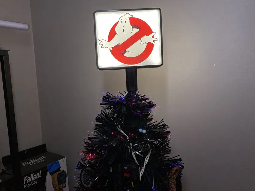 Mô Hình Biển Hiệu Ghostbusters Gắn Cây Thông Noel V2 - Image 1
