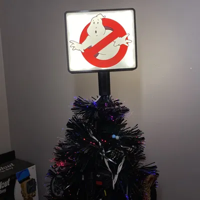 Mô Hình Biển Hiệu Ghostbusters Gắn Cây Thông Noel V2