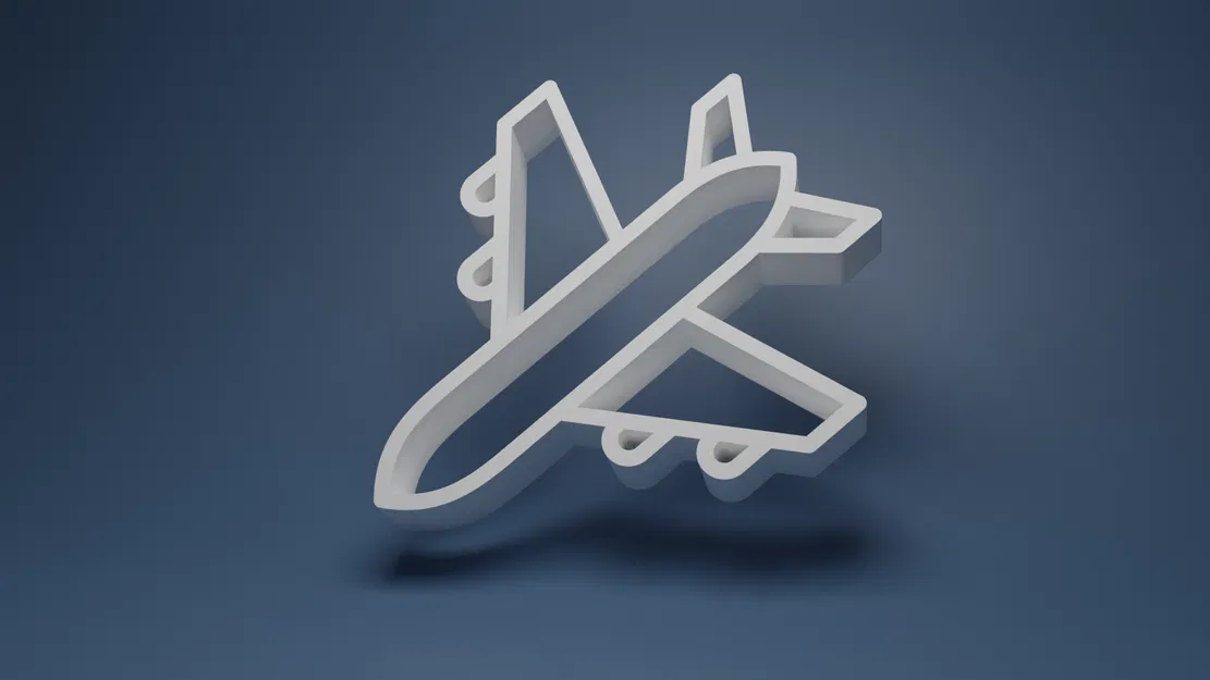 Hình Vẽ Máy Bay 3D Dạng Đường Nét - Image 1