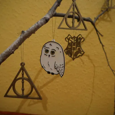Móc Treo Giáng Sinh Harry Potter (Hedwig, Khắc Chết, Hogwarts)
