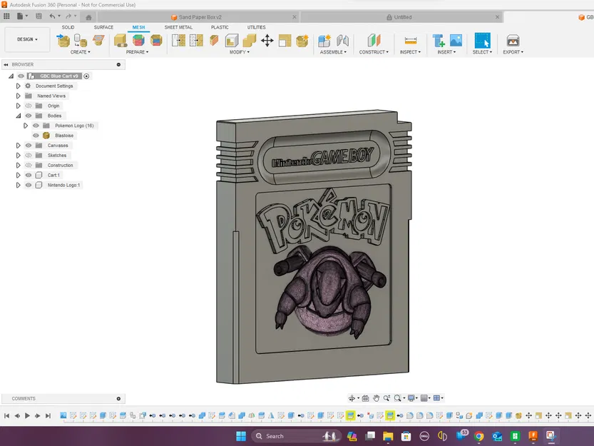 Hộp Cart GBC "Pokemon Blue" - Image 2