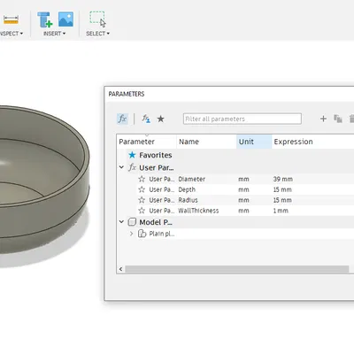 Nắp đậy đơn giản có thể tùy chỉnh thông số (file f3d)