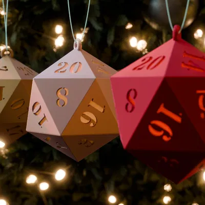 Trang trí D20 hình con xúc xắc phát sáng đèn LED