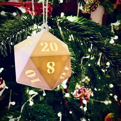 Trang trí D20 hình con xúc xắc phát sáng đèn LED