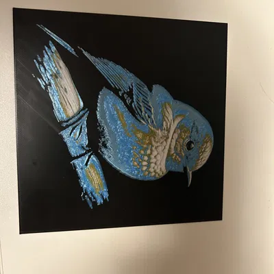 Tranh Filament Chim Xanh Phương Đông