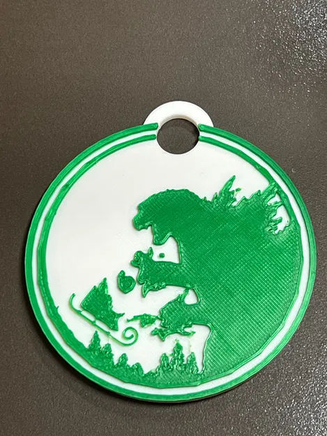 Móc Treo Trang Trí Godzilla Đấu Santa - Image 1