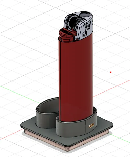 Khuôn 1x1 Gridfinity đựng bật lửa BIC có nam châm - Image 1