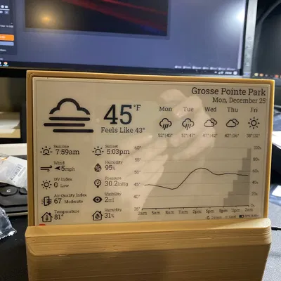 Vỏ và Đế giữ Màn hình Thời tiết ESP-32 E-Paper