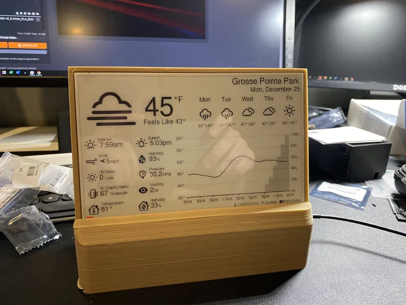 Vỏ và Đế giữ Màn hình Thời tiết ESP-32 E-Paper - Image 2