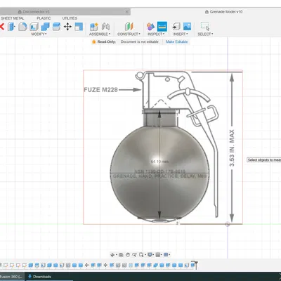 Mô Hình Thân Lựu Đạn Giả M67