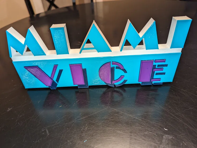 Biển hiệu Logo Miami Vice! 3D "Miami Vice!" - Image 1