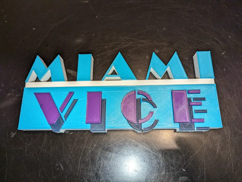 Biển hiệu Logo Miami Vice! 3D "Miami Vice!" - Image 2