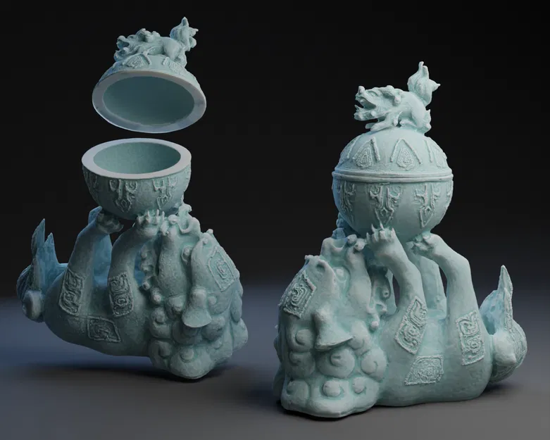 Bình Mực Sư Tử Trung Hoa - Image 1