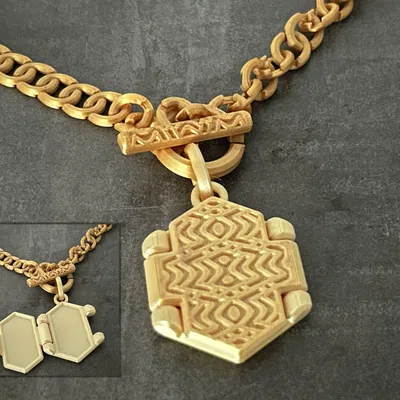 Ngăn Bí Mật / Dây Chuyền Thập Tự Hex <Bản Lề In Liền> Có Móc Treo Thay Thế