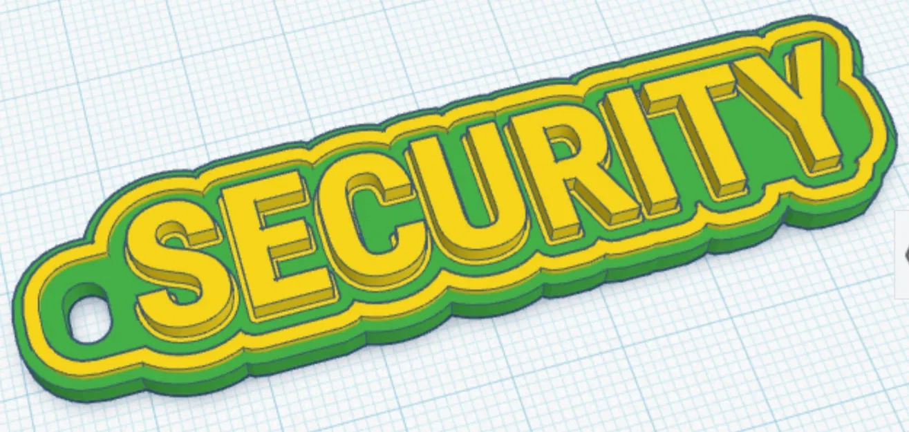 Móc Khóa SECURITY – Thẻ In 3D / SECURITY Schlüsselanhänger - Image 1