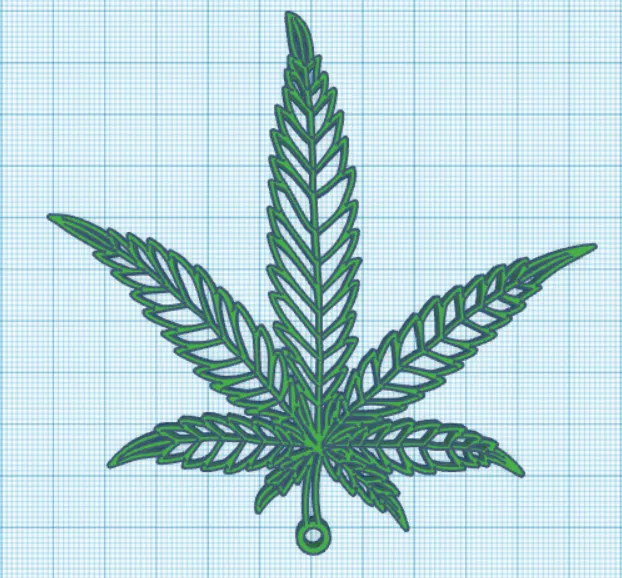 Móc khóa lá cây gai dầu - Image 1