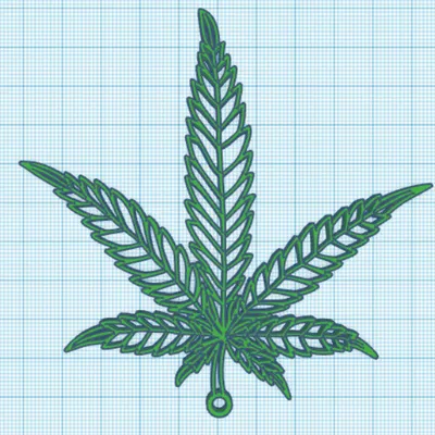 Móc khóa lá cây gai dầu