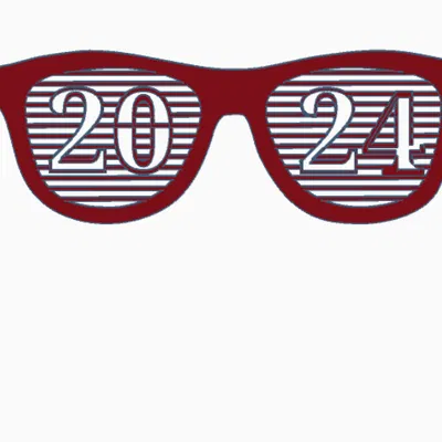 Chúc mừng năm mới!!! Ăn mừng với kính 2024.