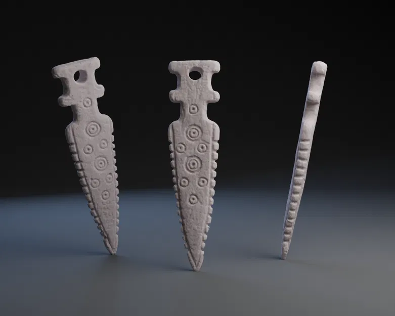 Mặt Dây Chuyền Dao Găm: Chạm Khắc Xương Thời Sắt - Image 1