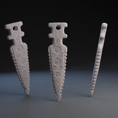 Mặt Dây Chuyền Dao Găm: Chạm Khắc Xương Thời Sắt