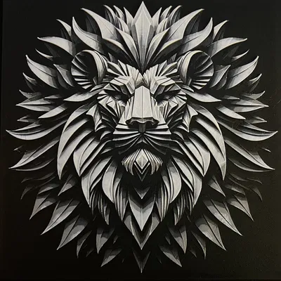 Mô Hình Sư Tử - Tranh Vẽ Bằng Sợi Nhựa