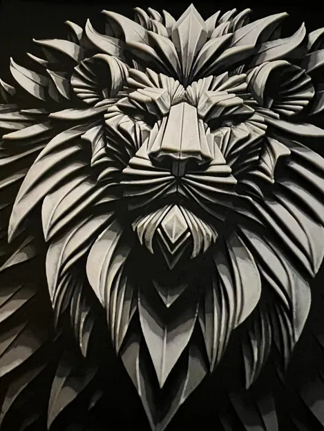 Mô Hình Sư Tử - Tranh Vẽ Bằng Sợi Nhựa - Image 2