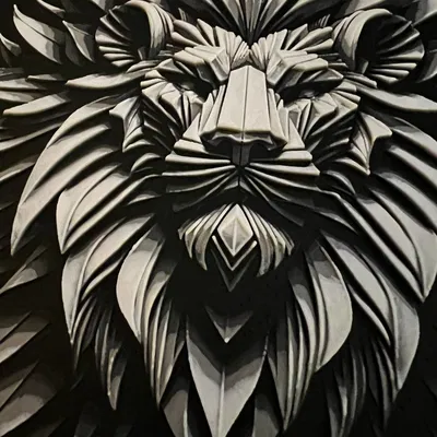 Mô Hình Sư Tử - Tranh Vẽ Bằng Sợi Nhựa