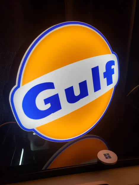 Hộp đèn Biển Quảng Cáo Vintage Gulf Có LED - Image 1