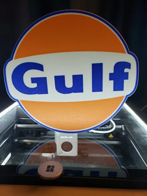 Hộp đèn Biển Quảng Cáo Vintage Gulf Có LED - Image 2