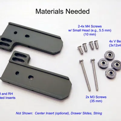 Bộ Chèn Ray Ngăn Kéo Cho Hệ Thống Nâng Dây Liên Tục Dây Kép