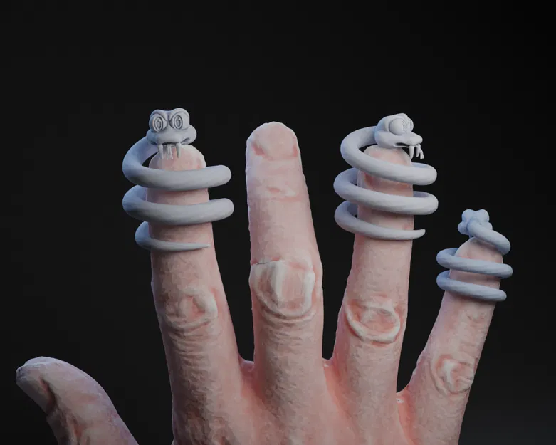 Coily Finger Puppet + Qbert Model - Image 1