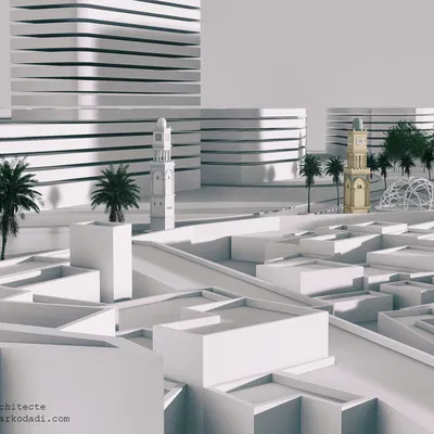 Mô Hình 3D Tháp Đồng Hồ Casablanca / La Tour de l'Horloge de Casablanca