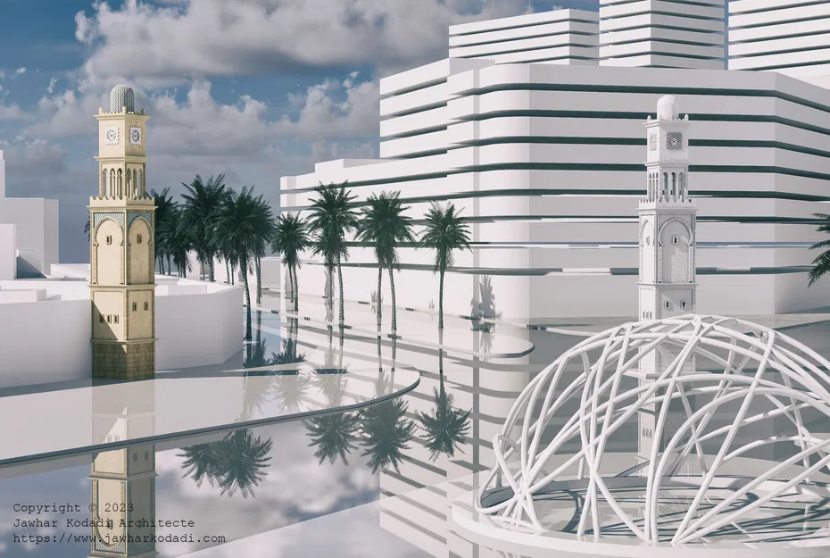 Mô Hình 3D Tháp Đồng Hồ Casablanca / La Tour de l'Horloge de Casablanca - Image 5