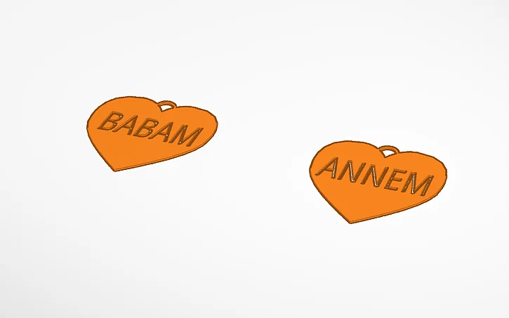 BABAM VE ANNEM YAZILI ANAHTARLIK - Image 1