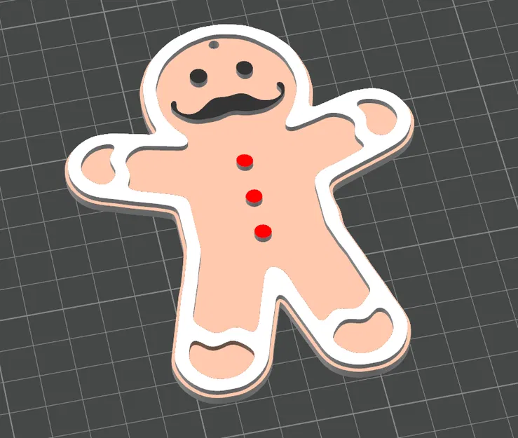 Móc Treo Cây Thông Hình Bánh Gừng Có Ria Mép - Image 1