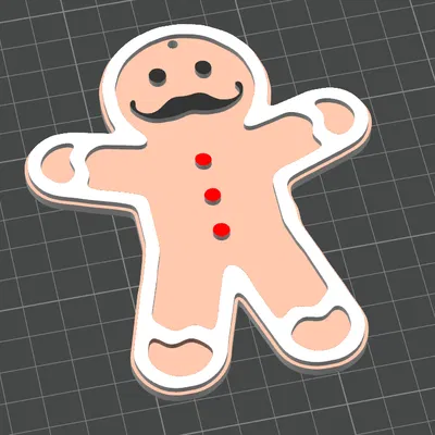 Móc Treo Cây Thông Hình Bánh Gừng Có Ria Mép